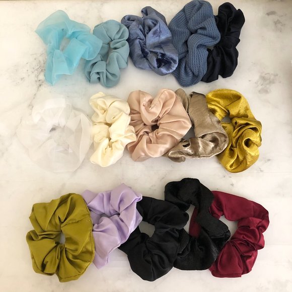 Accessories - Plain Mix 15 Hair Scrunchies Bundle